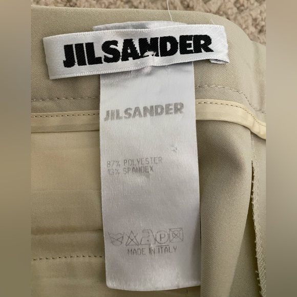 Jil Sander Women's Cream Wide Leg Creased Cuffed Pants Size 8 - Picture 5 of 8